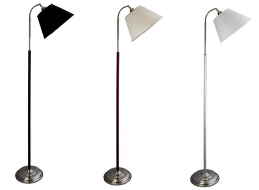 LAMPARA DE PIE PLATIL CON FLEXIBLE Y CUERO